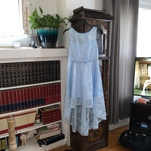 Like New Prom or Bridesmaids Lace Dress, High-Low Hem Style Size L
